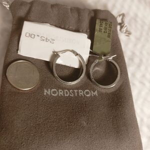 Nordstrom 14k White Gold Small Hoop Earrings